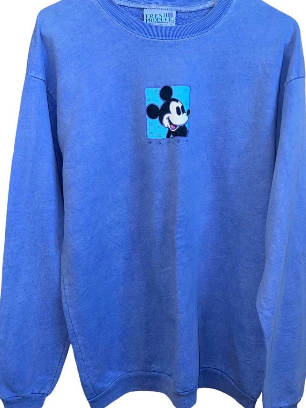 fresh produce light blue pullover sweatshirt